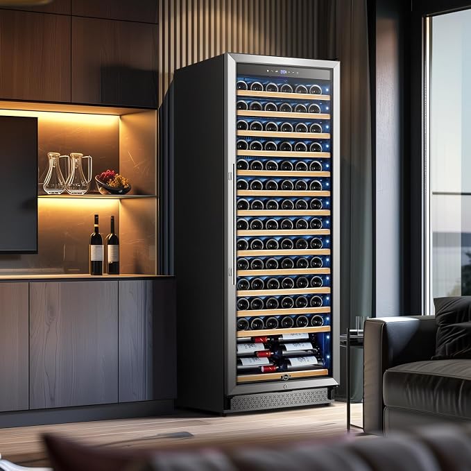 24" Wine Cooler 154-Bottle Compressor Quiet Cool | Fast cooling, low noise, smart temp memory, built-in/freestanding, fan even cooling - Image 8