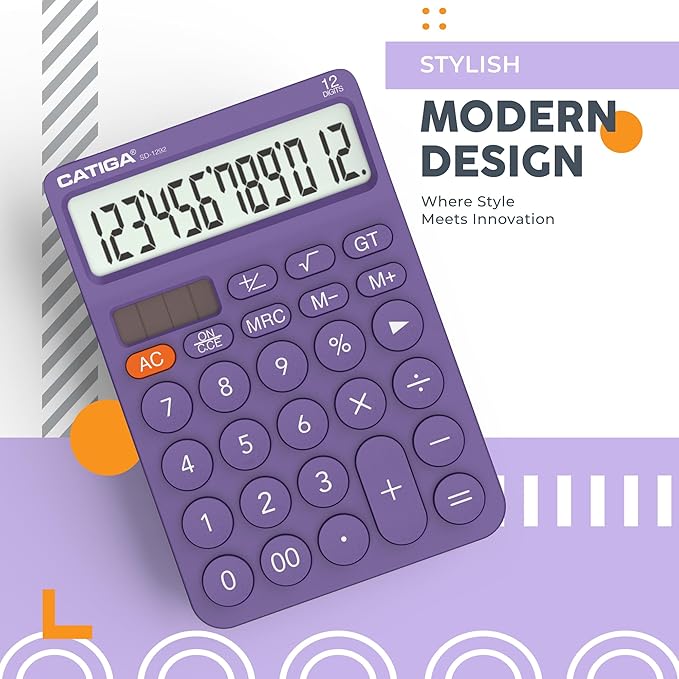 CATIGA 12 Digit Desktop Calculator Basic Desk Calculator - Image 6