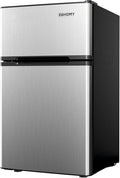 EUHOMY Mini Fridge with Freezer, 3.2 Cu.Ft Compact Refrigerator with freezer, 2 Door Mini Fridge with freezer For Dorm/Bedroom/Office/Apartment- Food Storage or Drink Beer(New Silver) by EUHOMY