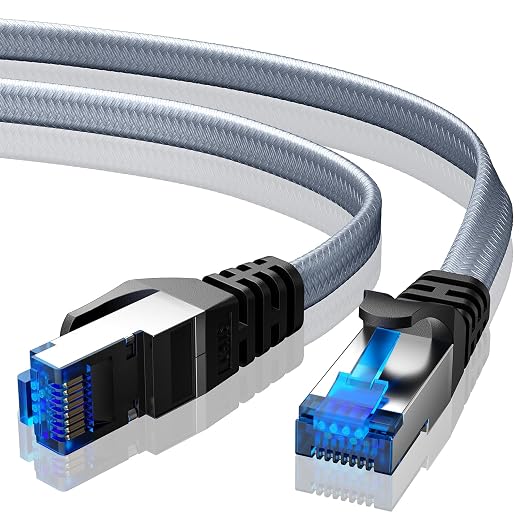BUSOHE Cat 8 Ethernet Cable 1.5 ft, Nylon Braided High Speed Heavy Duty Network by BUSOHE