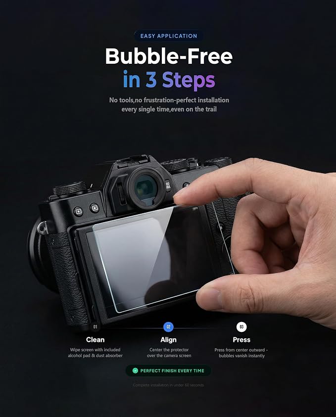 iDaPro Screen Protector for Fujifilm X-T30 II X-T30II Fuji X-T30 Mark II + Hand - Image 6