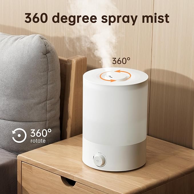 YOGIN Humidifiers for Bedroom Large room,Top fill 2.5L Ultrasonic cool mist Humidifiers for Baby Nursery and Plants,Up to 24 Hours, 24db Quiet,Night Light, Auto Shut Off, Easy Clean Humidifier - Image 9