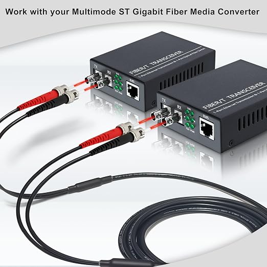 6ft / 2m Outdoor Armored OD-5mm OM1 ST to ST Fiber Cable, ST-ST Fiber Optic - Image 4