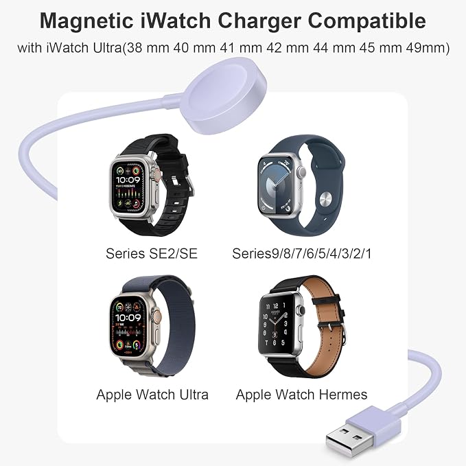 Fast Charger for Apple Watch Charger, Magnetic iWatch Charger to USB A Cable - Image 4