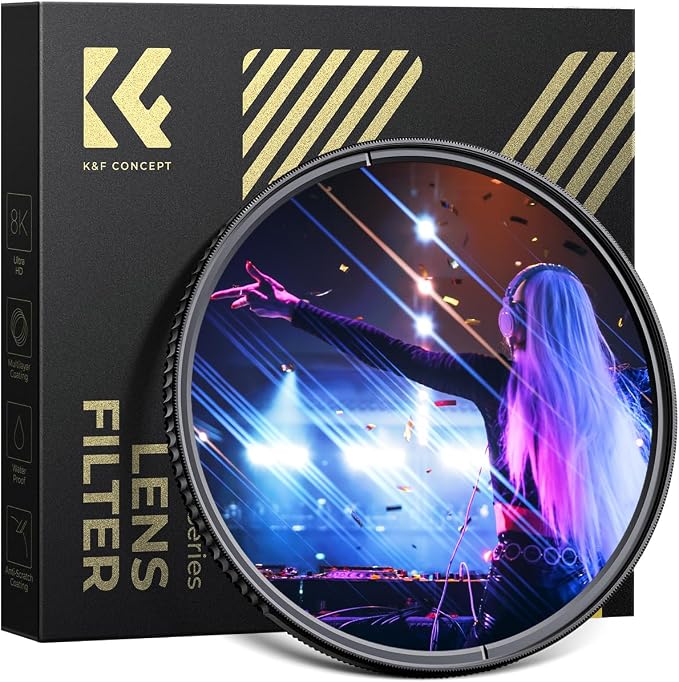 K&F CONCEPT 62mm Blue Streak Effect Lens Filter Anamorphic Optical Glass Light by KFCONCEPT