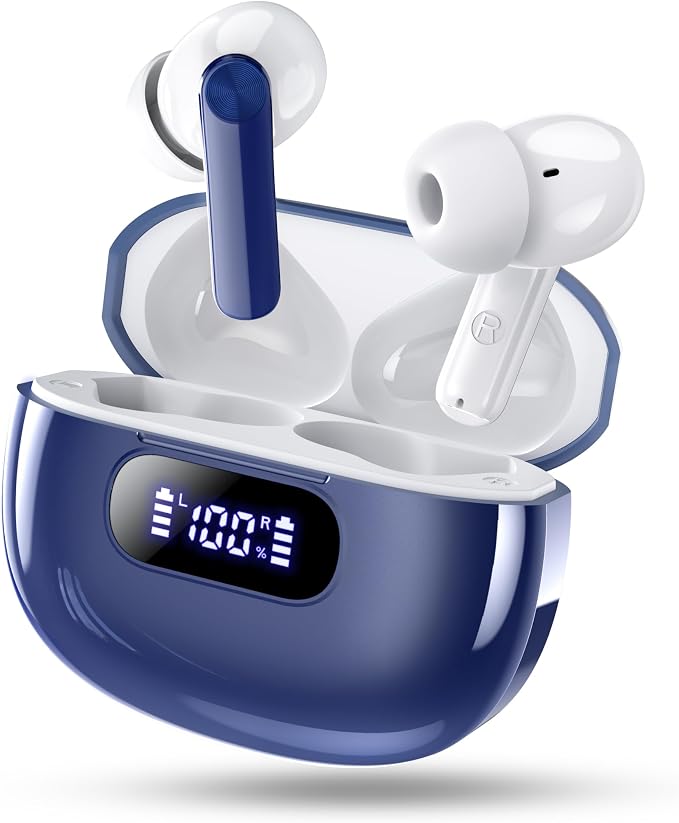 Wekily Wireless Earbuds, Bluetooth 5.3 Headphones LED Power Display, 2025 New Wireless Earphones, 4 ENC Noise Cancelling Mic, HiFi Stereo, 48H Playtime Mini Case IP7 Waterproof for iOS Android by Wekily