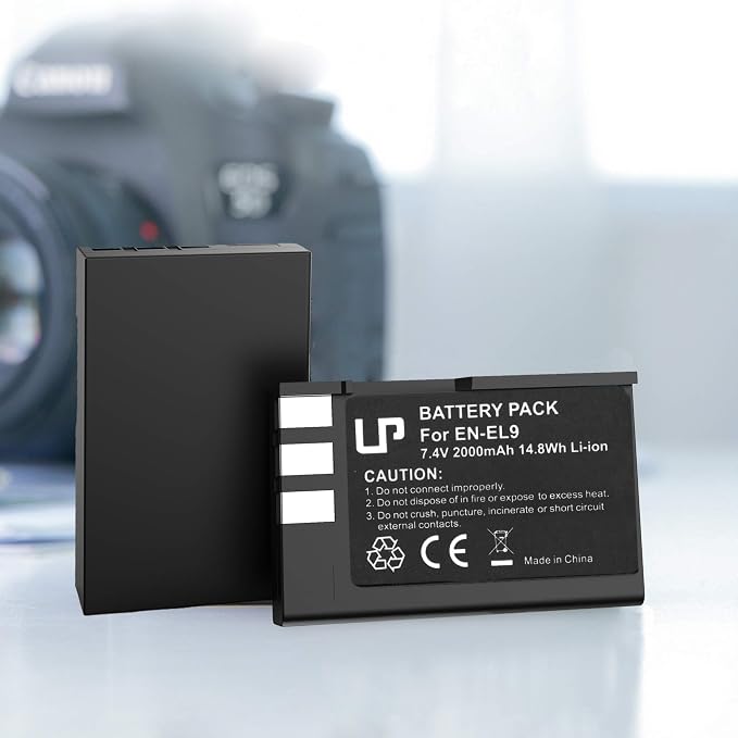 EN-EL9 EN EL9a Battery Pack, LP 2-Pack 2000mAh Rechargeable Li-Ion Battery Set - Image 8