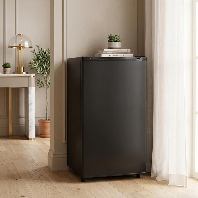 3.2 Cu.Ft Mini Fridge with Freezer, 1 Door Small Refrigerator with Adjustable Thermostat Energy-efficient Low Noise, Compact Fridge for Bedroom, Office, Dorm, Black - Image 7