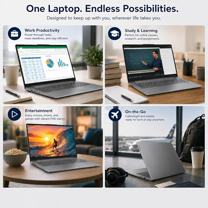 Lenovo Slim 3 Touchscreen Business Laptop, Ryzen 7 5825U Processor (Beats i7-1355U), 15.6" FHD LED Display, 16GB RAM, 512GB PCIe SSD, SD Card Reader, WiFi 6, Windows 11, WOWPC Recovery USB - Image 8