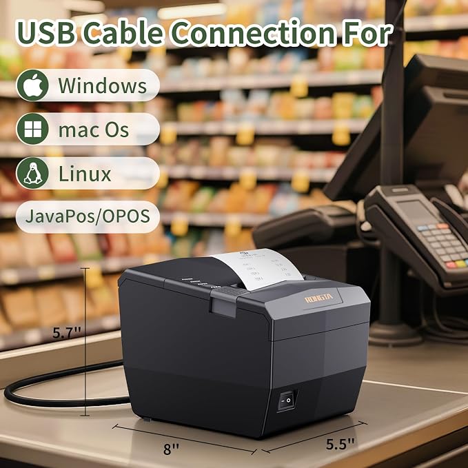 Rongta POS Receipt Printer, 80mm Thermal Printer - Image 2