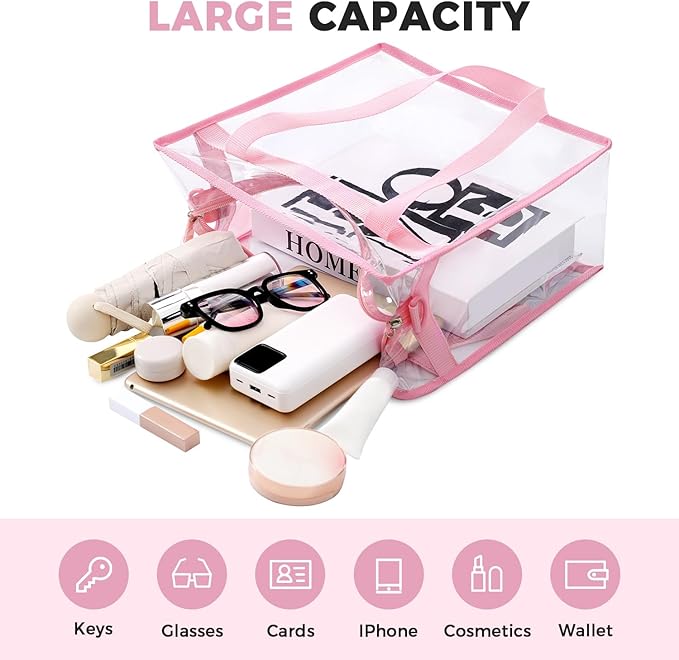 BAGAIL Clear Bags 12x6x12 Stadium Approved Clear Tote Bag - Image 5