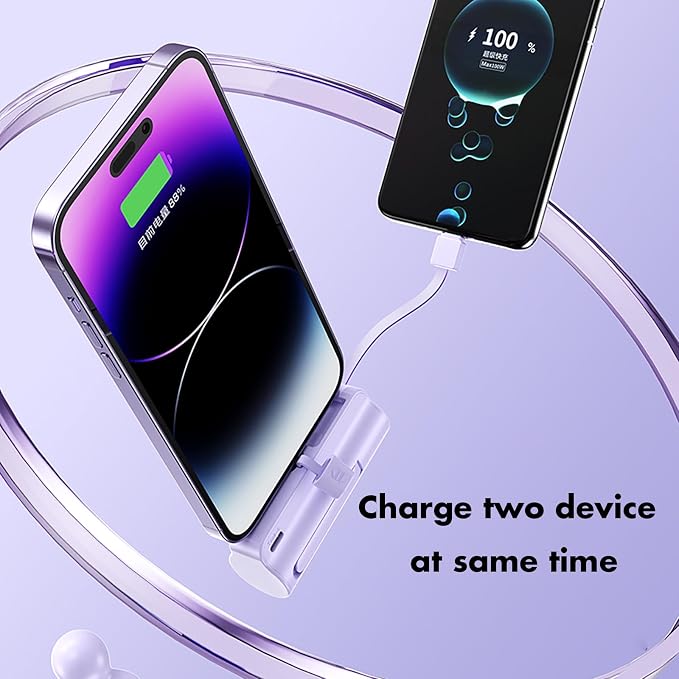 Mini power bank 5500mAh Portable Power Bank,Dual USB-C ports Cell Phone Power Charger, LCD LED Display Battery Compatible with iPhone17/16/15 plus/15 pro/15 pro Max/Android phone/Samsung/Moto/LG etc - Image 4