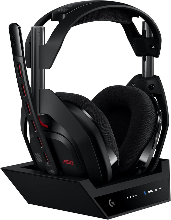 Logitech G Astro A50 Multi-Platform Wireless Gaming Headset - Black | For PS5, Xbox, PC, Switch - PLAYSYNC Audio Switcher, <16 bit/48kHz (Console), <24 bit/48 kHz (PC), <24hr Battery, 2.4GHz & BT by Unknown