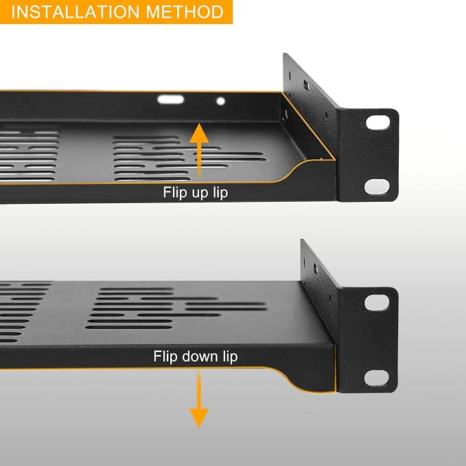 RIVECO 2 PCS 6” Rack Shelves for 19 inches Network Rack & Cabinets, 1U Rack - Image 3