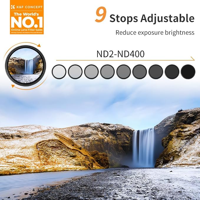 K&F Concept 58mm Variable ND2-ND400 ND Lens Filter - Image 2