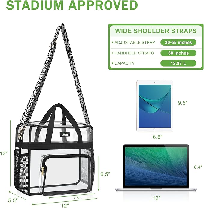 MAY TREE Clear Bag for Stadium Events, Transparent Bag for Concert Sports Gym - Image 3