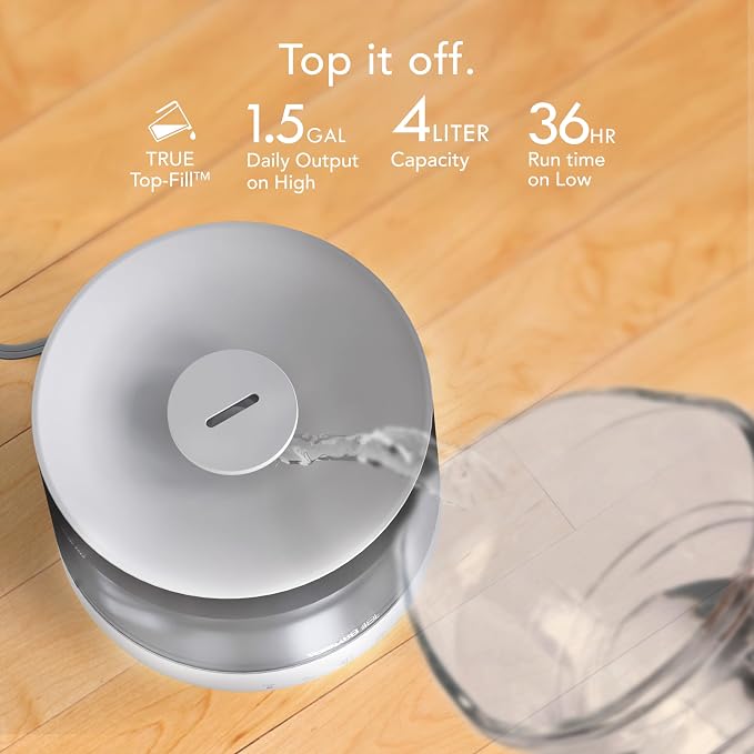 Vornado MISTIC 4 Whole Room Ultrasonic Humidifier, Top-Fill, Aromatherapy, 1-Gallon Tank, 3 Mist Settings, Ambient Lighting, Whisper-Quiet, Included Scent Pads, Air Humidifier for Kids and Home - Image 6