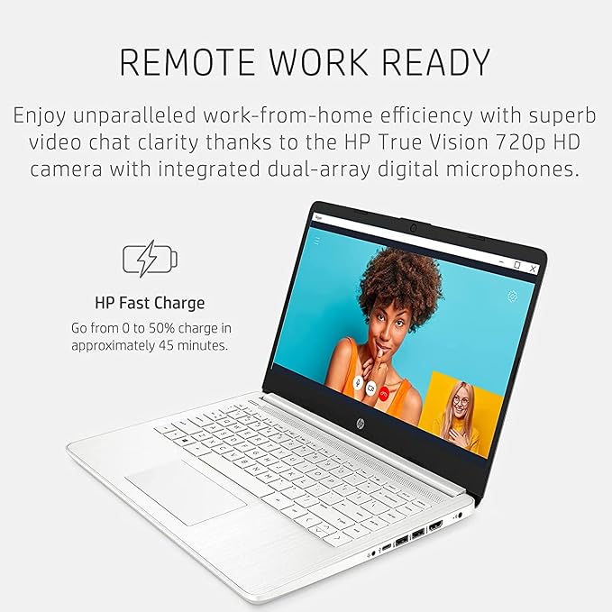 HP Latest Stream 14" HD Laptop, Intel Celeron Processor, 4GB Memory, 64GB eMMC Storage, Fast Charge, HDMI, Up to 11 Hours Long Battery Life, Office 365 1-Year, Win 11 S, Microfiber Bundle, White - Image 7