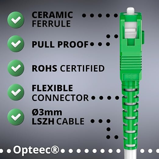 opteec® - Shielded Fibre Optic Cable - 1M - Orange/SFR/BOUYGUES/SOSH/RED by SFR - Image 7