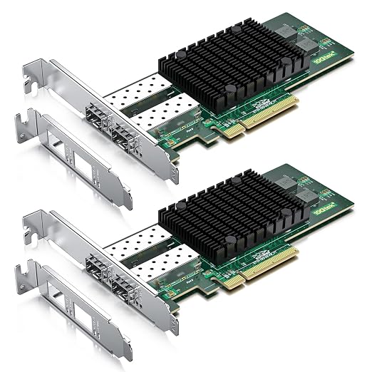 10Gtek 10Gb PCI-E NIC Network Card, Dual SFP+ Port, by 10Gtek