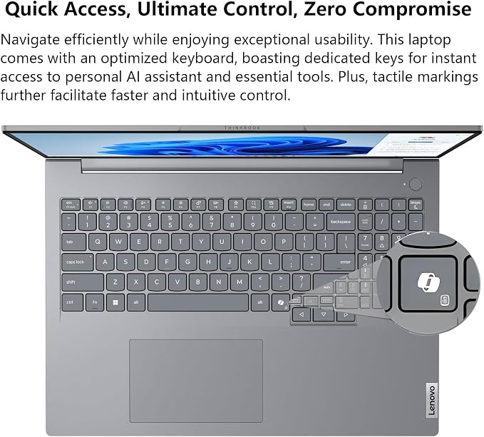Lenovo ThinkBook 16 Gen 8 Laptop, Intel Core Ultra 7, 32GB DDR5, 1TB SSD | 16" laptop, fingerprint security, Win 11 Pro, DDR5 memory, SSD storage, ideal for business professionals - Image 6