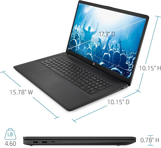 HP 17.3" Business Laptop Computer, 10-Core Intel Core i5, Windows 11, PLUSERA Earphones (16GB RAM | 512GB SSD) - Image 8