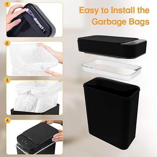 4 Gallon Bathroom Smart Touchless Trash Can - Image 6