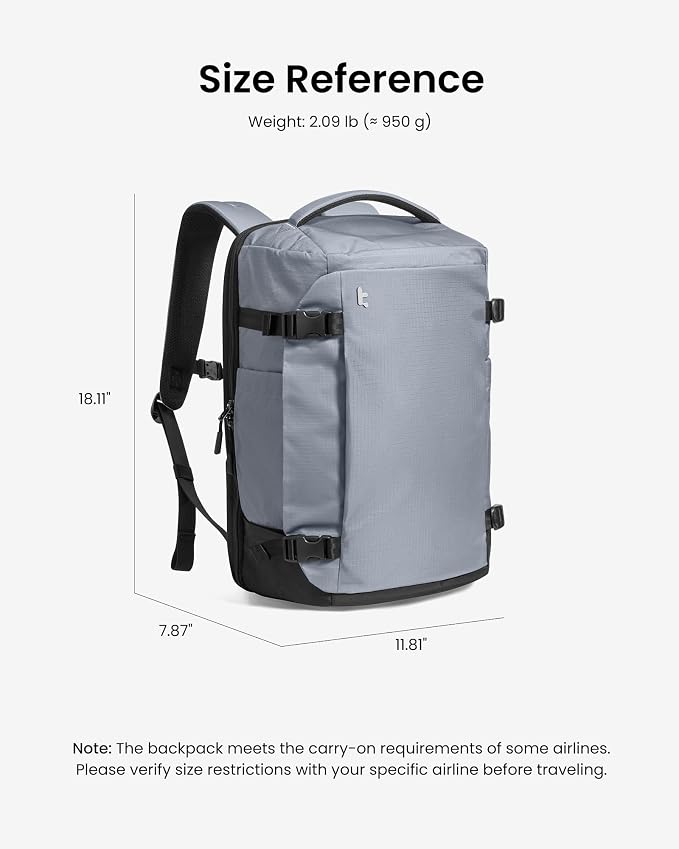 tomtoc Travel Backpack 28L, TSA Friendly Flight Approved Carry-on Luggage - Image 11