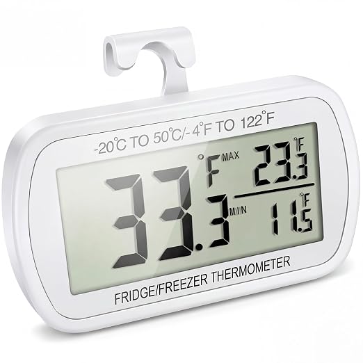 Waterproof Refrigerator Fridge Thermometer, Digital Freezer Room Thermometer by VOULOIR