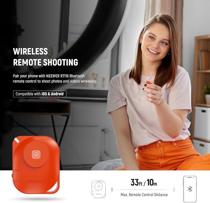 NEEWER 12" Ring Light with Stand Tripod Compatible with iPhone, 24W LED RGB - Image 7