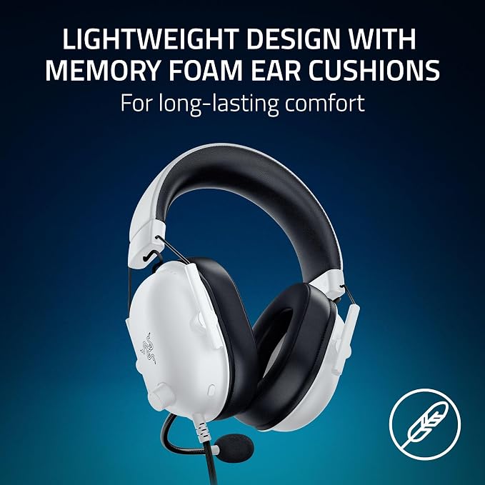 Razer BlackShark V2 X Wired PlayStation Gaming Headset, White | 50mm Drivers, Cardioid Mic, Lightweight, Comfortable Noise Isolating Earcups, For PS5, Xbox Series X, PC, Switch, 3.5 mm Jack - Image 5