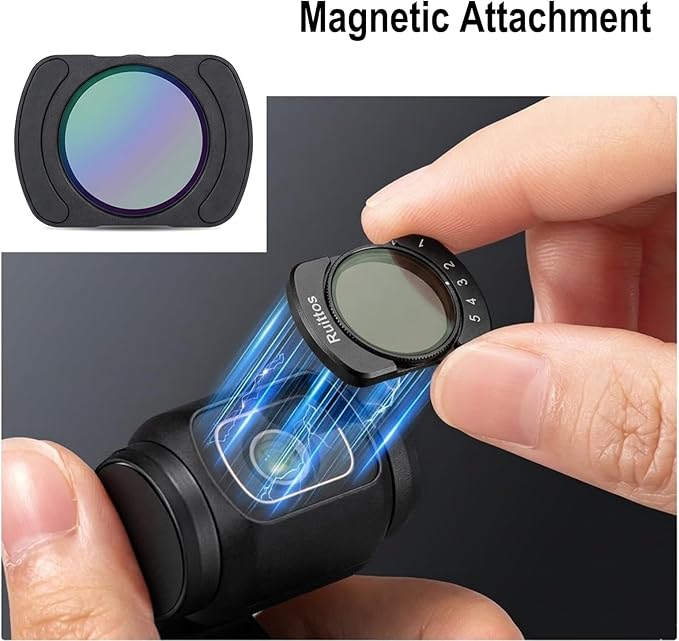 4-Pack Magnetic Filter Set for DJI Osmo Pocket 4/3, Includes ND2-32 Variable ND - Image 2
