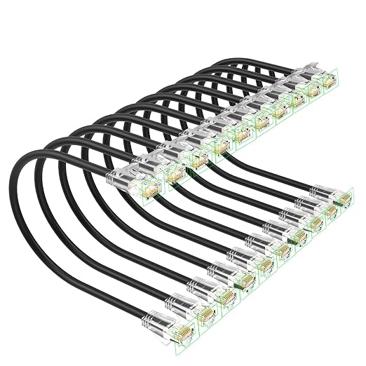 Cat 6 Patch Cables 7 feet, Slim Cat6a Ethernet Patch Cable 10Gbps 550Mhz by Unknown