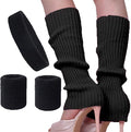 Song Qing Women 80s Dance Plain Ribbed Running Headband Wristbands Knit Crochet by Song+Qing