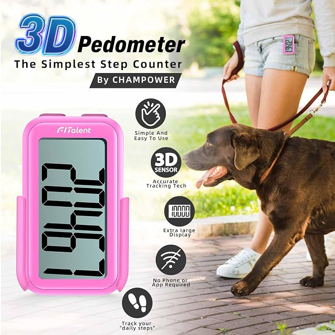 Pedometer for Walking Steps, 3D Accurate Simple Pedometer, Step Counter for Men - Image 2