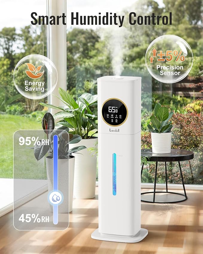 Humidifiers for Bedroom, 2.1Gal/8L Humidifier large room with Essential Oil Diffuser, Night Light, Top Fill Whole House Cool Mist Humidifiers for Plants Baby Kids Adults Greenhouse(White) - Image 4