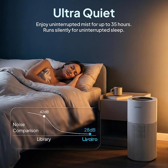 8L Evaporative Humidifier for Large Rooms up to 1000 ft²- Baby Elderly& Pet Safe Cool Evaporation, 900ml/h Output, UV Disinfection, Easy Top Fill,UltraQuiet 28dB, Smart AI Humidity Control Upgraded - Image 6