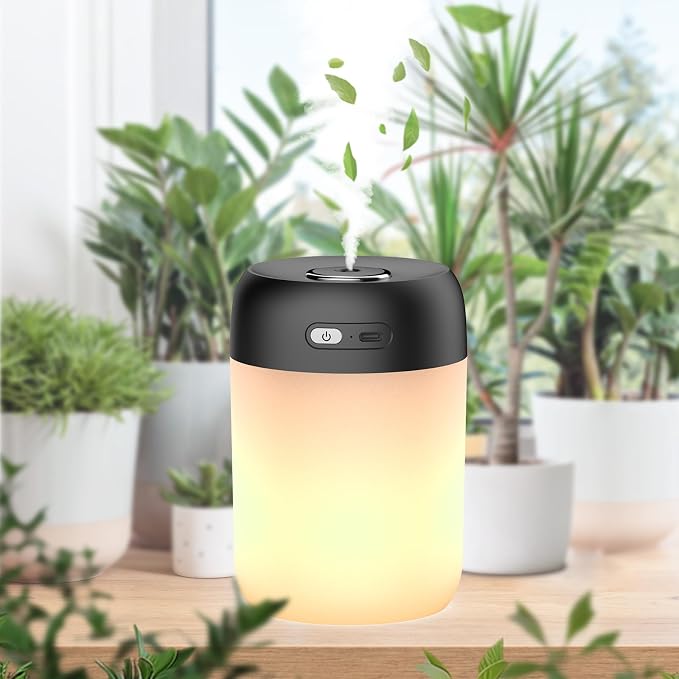 SZO Night Lights Humidifiers For Bedroom, USB Rechargeable, LED Lights For Bedroom,4 Mode Portable Night Lights Humidifier Fit For Various Scenarios,<28dB, Auto Shut-off, Ideal For Home Travel Plants - Image 3