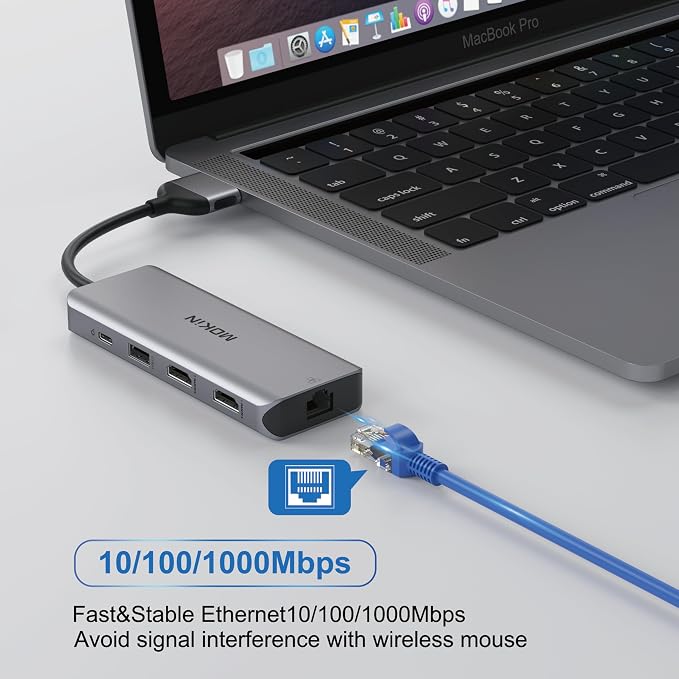 MacBook Pro Docking Station Dual Monitor MacBook Pro HDMI Adapter, 9 in 1 USB C - Image 7