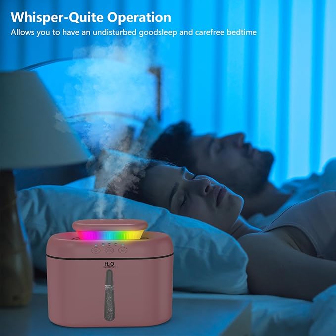 SZO Humidifiers for Bedroom, 2.5L Capacity, Auto Shut-Off, Easy to Fill & Clean, 16 dB Quiet Ultrasonic Humidifier for Large Room, Plants, Baby Nursery, Indoor, Night Light（Pink） - Image 5