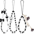 Ecally 3 Pcs Phone Charms Strap Camera Charm Strap Pearl Beaded Butterfly Bow by Ecally