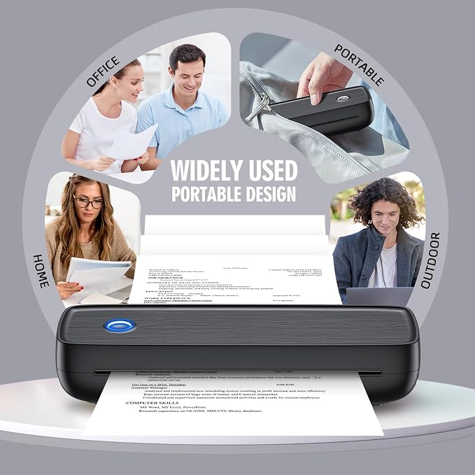 Portable Inkless Printer, Wireless Bluetooth Thermal Printer - Image 8