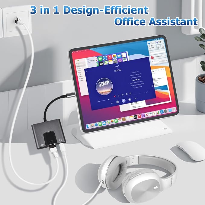 Type C to RJ45 Ethernet Adapter Network Adapter, Support 10/100Mbps Ethernet - Image 7