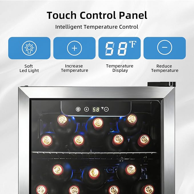 Antarctic Star 1.7 Cu.Ft Beverage Cooler for Up to 68 Cans, Compact Drink Fridge with Stainless Steel Glass Door, Digital Display and Electronic Temperature Control, Silver - Image 3