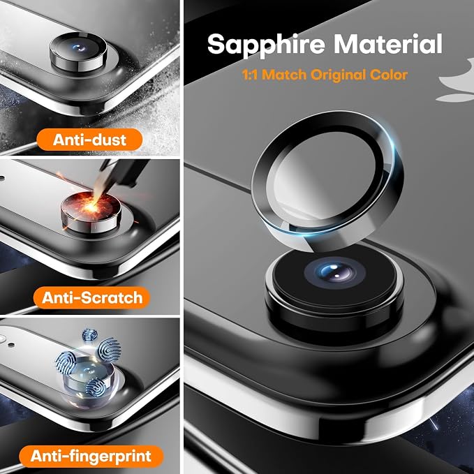 Camera Lens Protector for iPhone Air, Tempered Glass Metal Individual Camera - Image 3