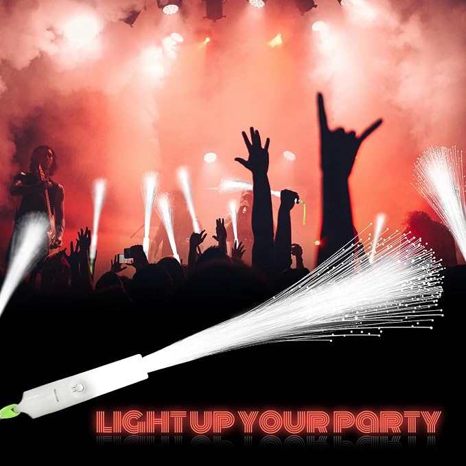 SHQDD 48 PCS White Fiber Optic Wands, Neon Party Supplies, LED Fiber Wands - Image 7