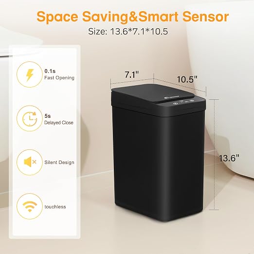 4 Gallon Bathroom Smart Touchless Trash Can - Image 2