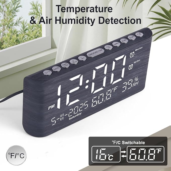 PPLEE 8.7inch Digital Alarm Clock - Image 5