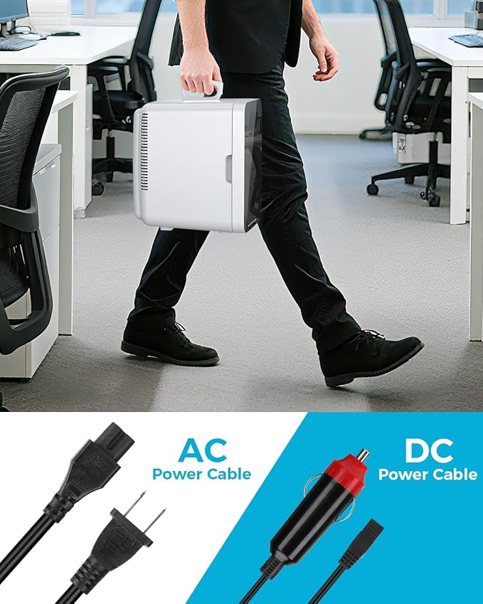 Antarctic Star Compact Mini Fridge, 10L Portable Small Refrigerator, 2.6 Gal Desktop Fridge with AC/DC Adapters, Small Cosmetics Cooler for Beverage, Food, Makeup, Bedroom, Office, Dorm, White - Image 7