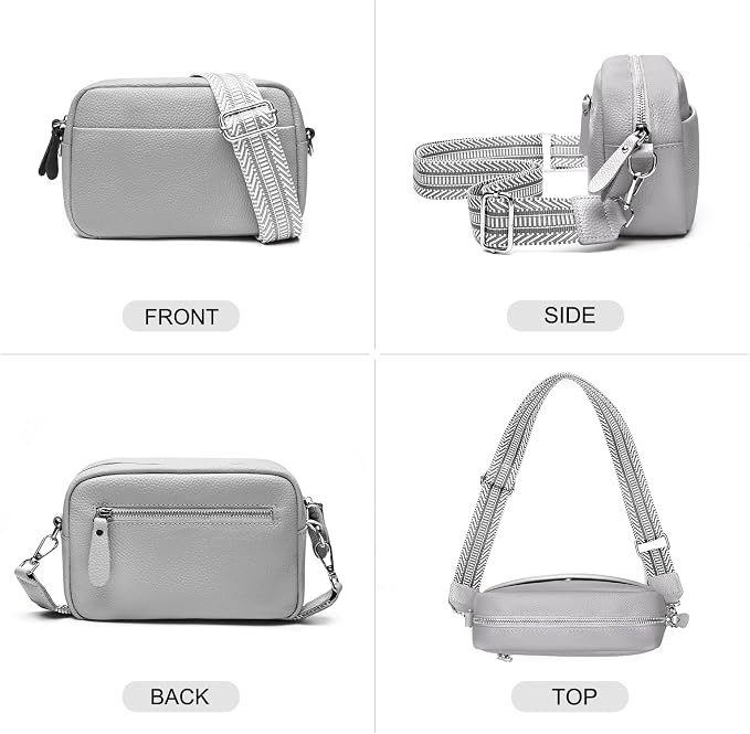 Small Crossbody Bags for Women Genuine Leather, Guitar Strap Shoulder Handbag - Image 3